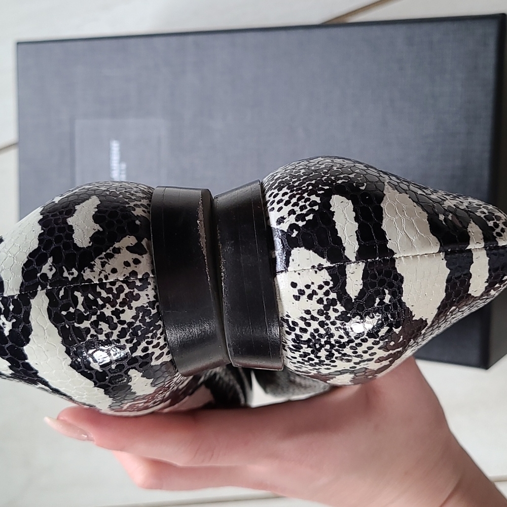 Ysl Saint Laurent Flats Python Embossed Leather [… - image 4